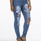 Fashionable Personality Stretch Ripped Jeans Pants
