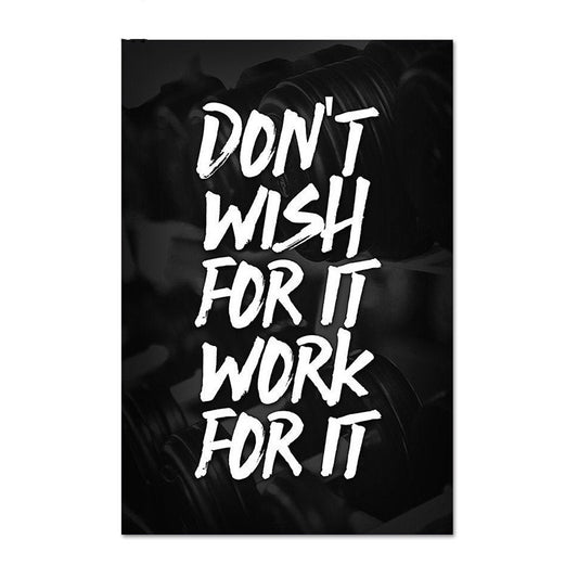 Fitness Gym Motivational Signs Wall Art Canvas Painting Black White Minimalist And Posters Office Decorative Pictures