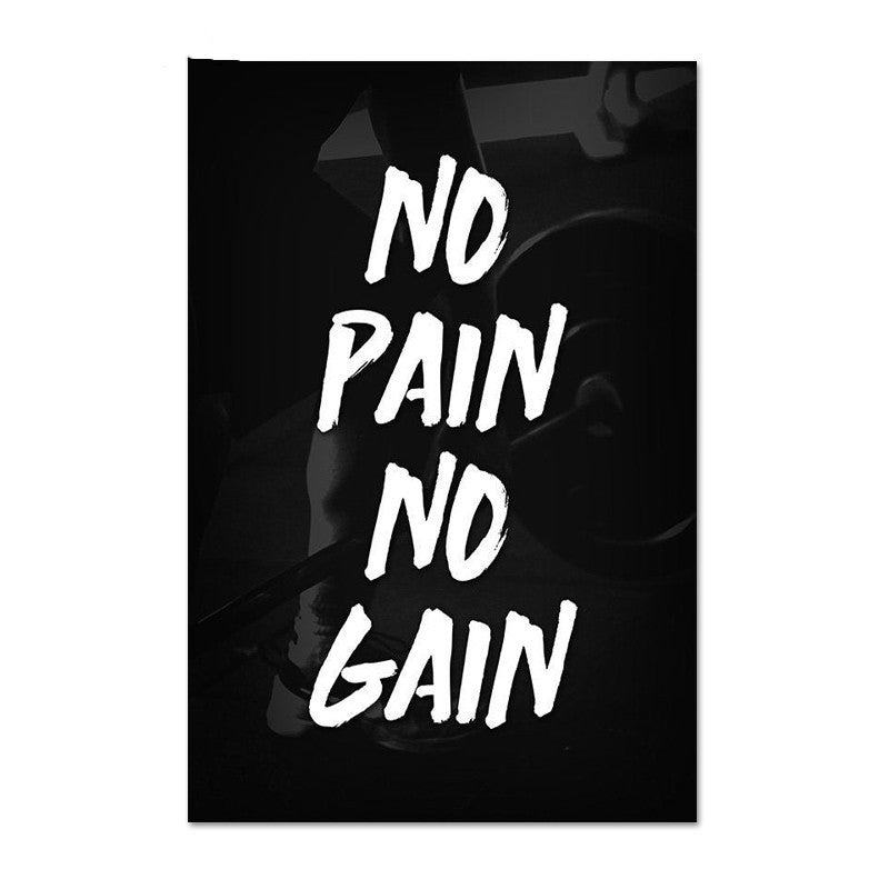 Fitness Gym Motivational Signs Wall Art Canvas Painting Black White Minimalist And Posters Office Decorative Pictures