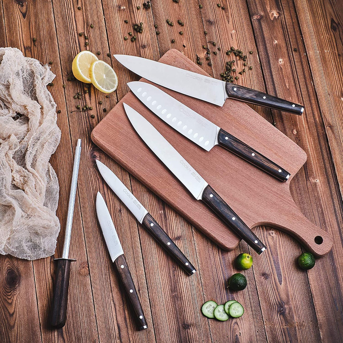 Knife Sets15 Pieces German Stainless Steel Knife Block Sets Built-In  Sharpener