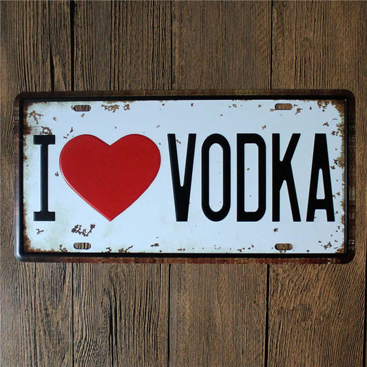 Love Vodka Beer Whiskey Pub Signs Wall Decorative Plates Vintage Plaque