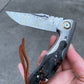Outdoor Camping Survival Knife High Hardness Pattern Steel Folding Knife