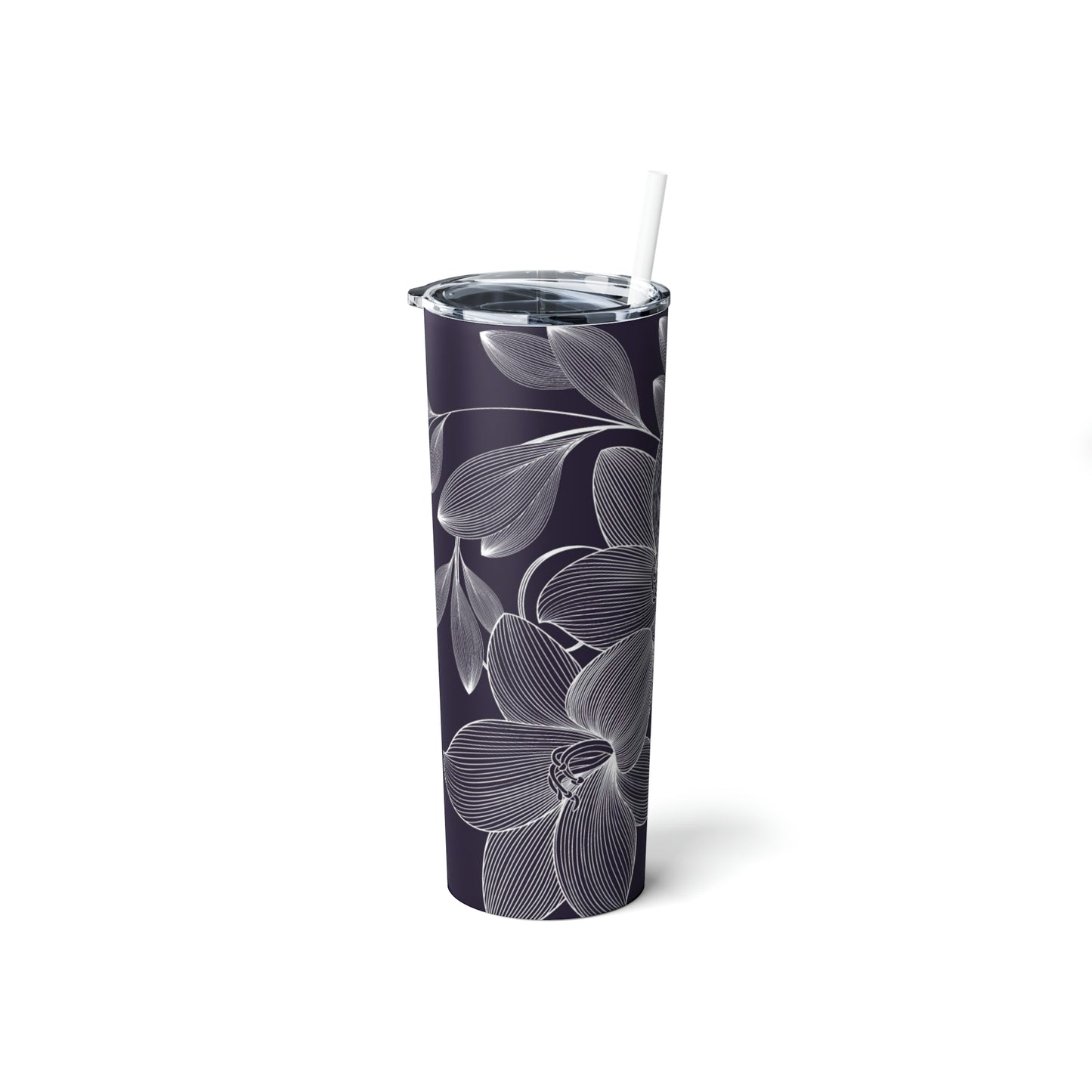 Skinny Steel Tumbler with Straw, 20oz