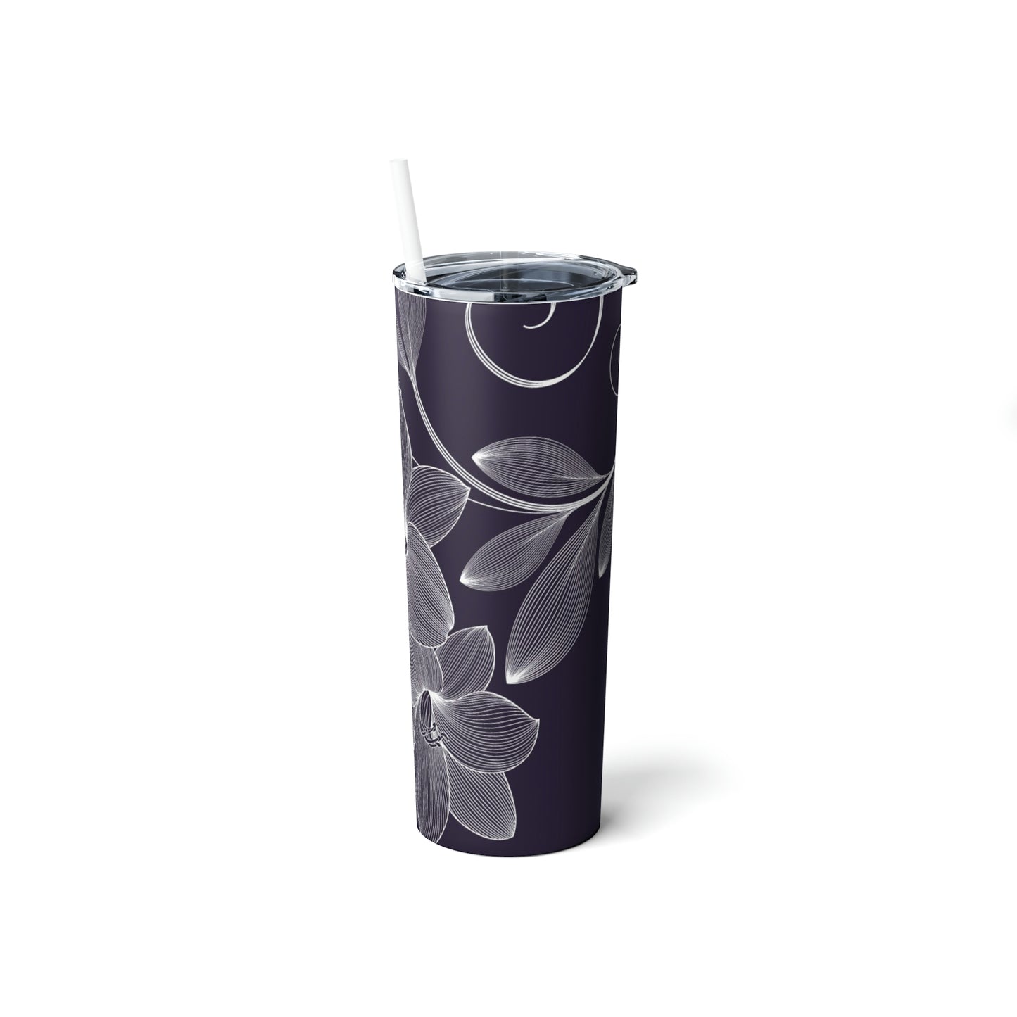 Skinny Steel Tumbler with Straw, 20oz